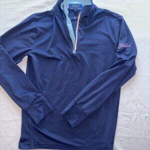 Boys' Polo Ralph Lauren Sea Island Clositers Golf Navy Quarter-Zip Performance 8